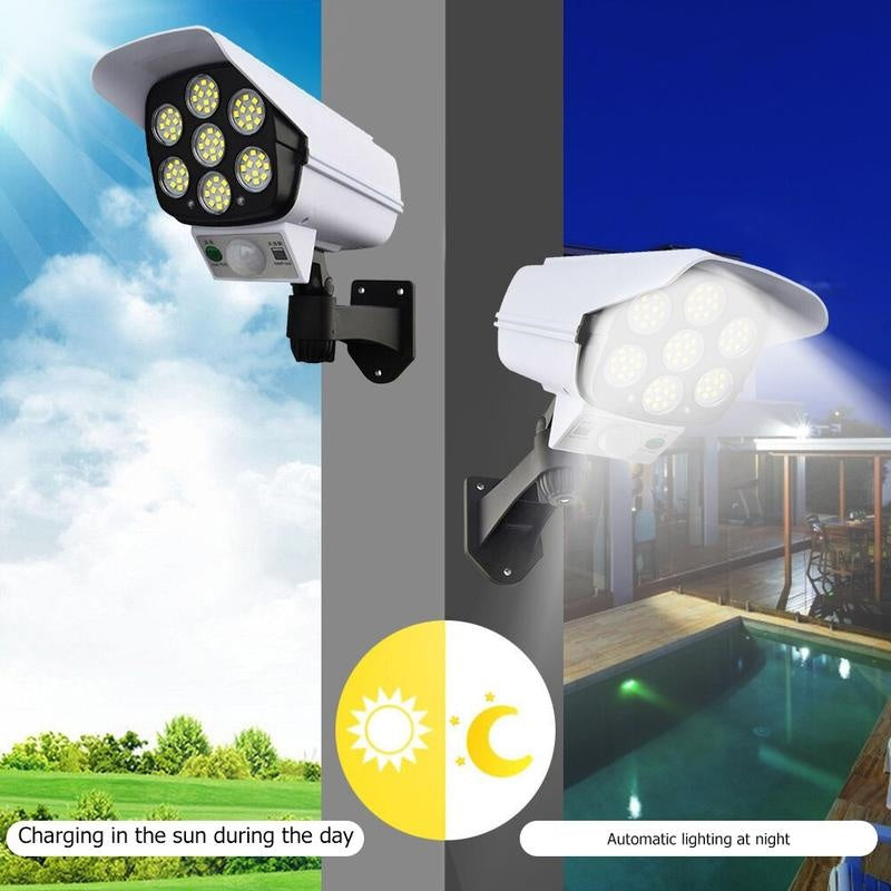 Lampa Solara LED cu Senzor Miscare si Telecomanda, Camera Supraveghere Falsa, Exterior