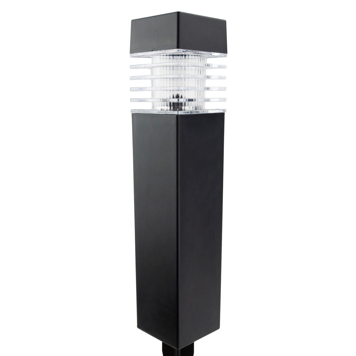 Lampă solară LED cu țeapă decorativă pentru grădină, plastic negru, lumina rece