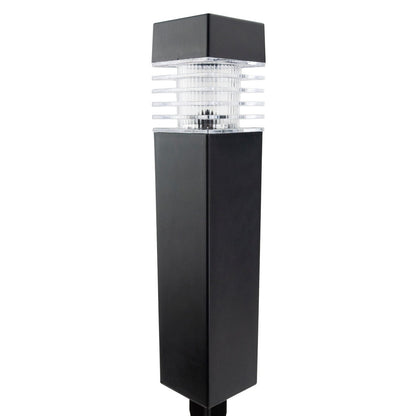 Lampă solară LED cu țeapă decorativă pentru grădină, plastic negru, lumina rece