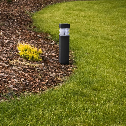 Lampă solară LED cu țeapă decorativă pentru grădină, plastic negru, lumina rece