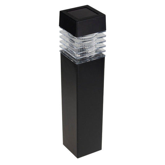 Lampă solară LED cu țeapă decorativă pentru grădină, plastic negru, lumina rece