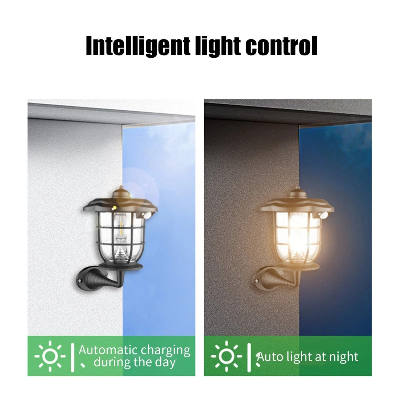 Lampă Solară pentru Grădină, Anti-apă, cu Senzor de Mișcare, Neagră