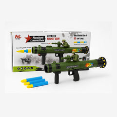 Lansator Rachete Jucarie 52 cm cu 3 Proiectile EVA si Soldat , Rocket Launcher