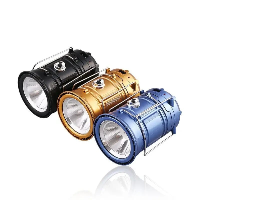 Lanteră reîncărcabilă de camping MH-5800T, plastic durabil, LED 6+1, albastră