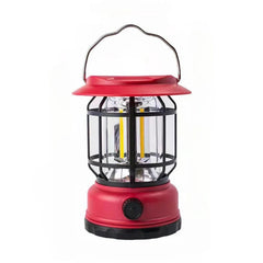 Lanternă de camping LED roșie, plastic durabil, încărcare solară 21cm x 11cm x 15cm