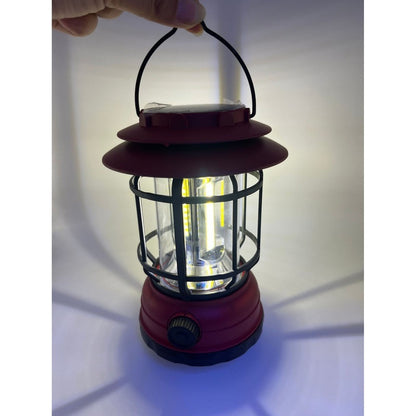 Lanternă de camping LED roșie, plastic durabil, încărcare solară 21cm x 11cm x 15cm