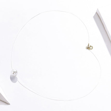 Lantisor invizibil reglabil 36cm Roxe cu perla eleganta minimalista
