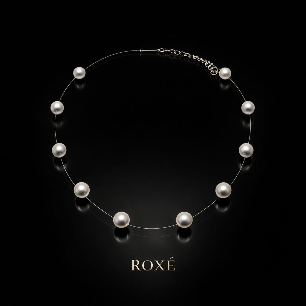Lantisor invizibil reglabil 36cm Roxe cu perle multiple elegant