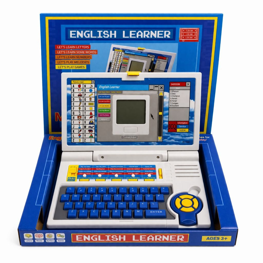 Laptop educativ copii English Learner cu jocuri si sunete, invatare interactiva, 30 cm