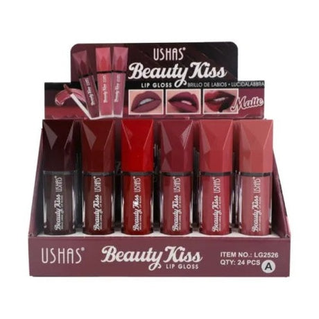 Lip Gloss Mat USHAS Beauty Kiss 8g , Buze Catifelate cu un Finish Elegant