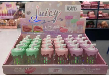 Luciu de Buze USHAS Juicy, 5.3g , Hidratare Stralucire, Ambalaj in Forma de Pahar cu Pai