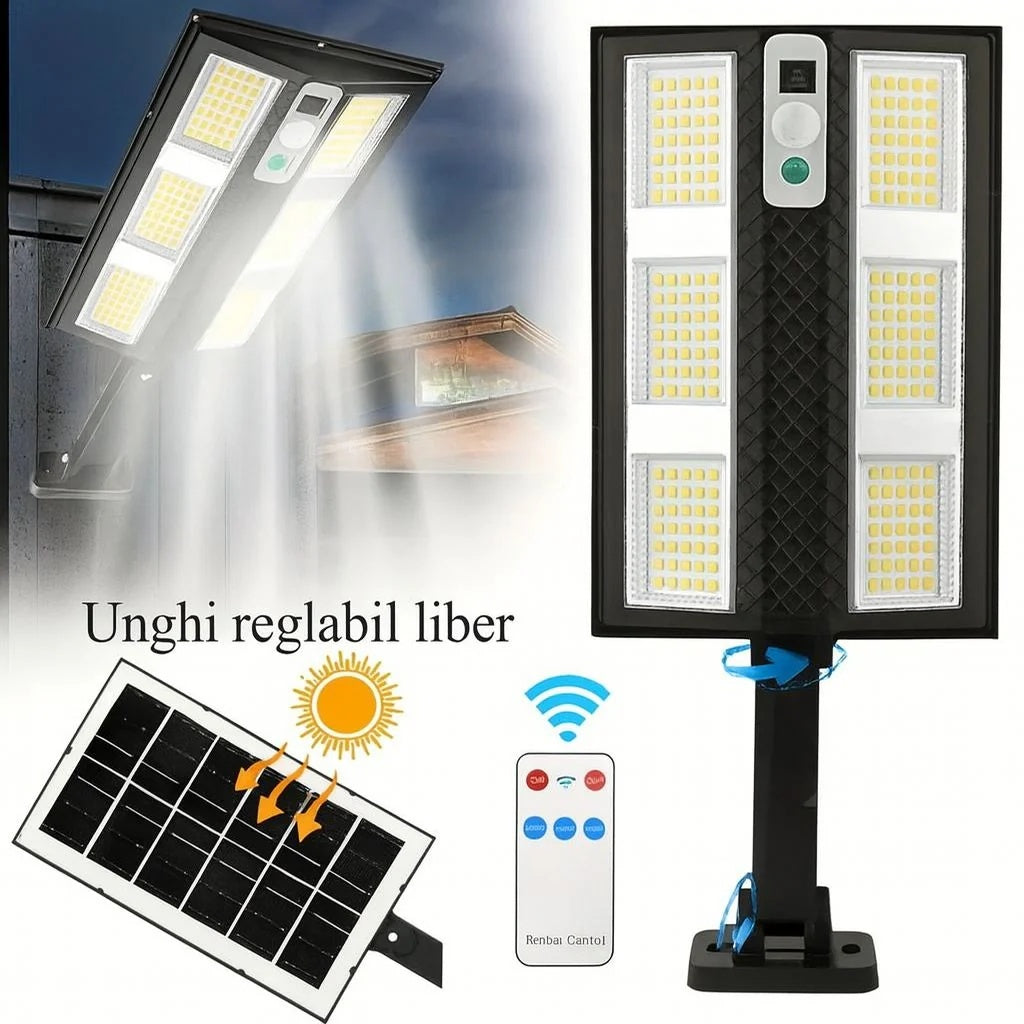 Lumină cu senzor solar CBKJ, control de la distanță, LED de înaltă luminozitate, negru