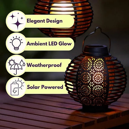 Lumină de Grădină Solară LED cu Cârlig, Efect Flacără Flicărâtoare, Negru, Metal, 78cm