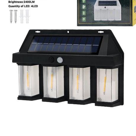 Lumină Solară cu Senzor de Mișcare, Plastic, Neagră, XF-8898, Lumină Inducție Solară