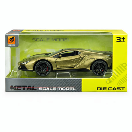 Macheta masina sport cachi cu design agresiv, detalii realiste, 15.5x7 cm