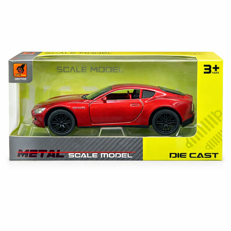 Macheta masina sport rosie coupe premium, detalii realiste, 15.5x7 cm
