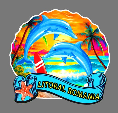 Magnet decorativ frigider tematică litoral, multicolor, 10 cm