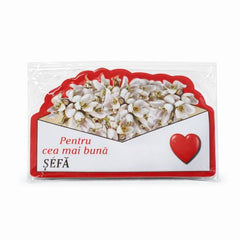 Magnet martisor cu mesaj Pentru cea mai buna sefa, cadou simbolic de primavara, 10x6cm