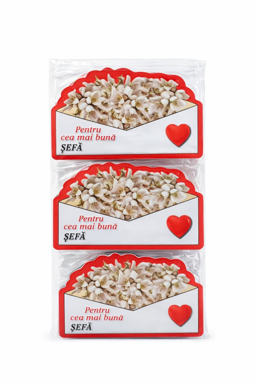 Magnet martisor cu mesaj Pentru cea mai buna sefa, cadou simbolic de primavara, 10x6cm