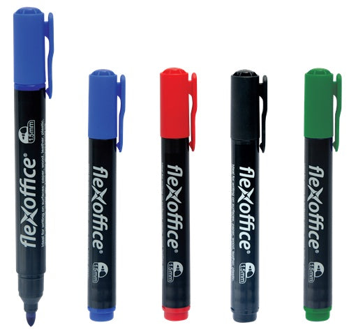 Marker permanent Flexoffice Negru, scriere durabila si precisa pe orice suprafata,