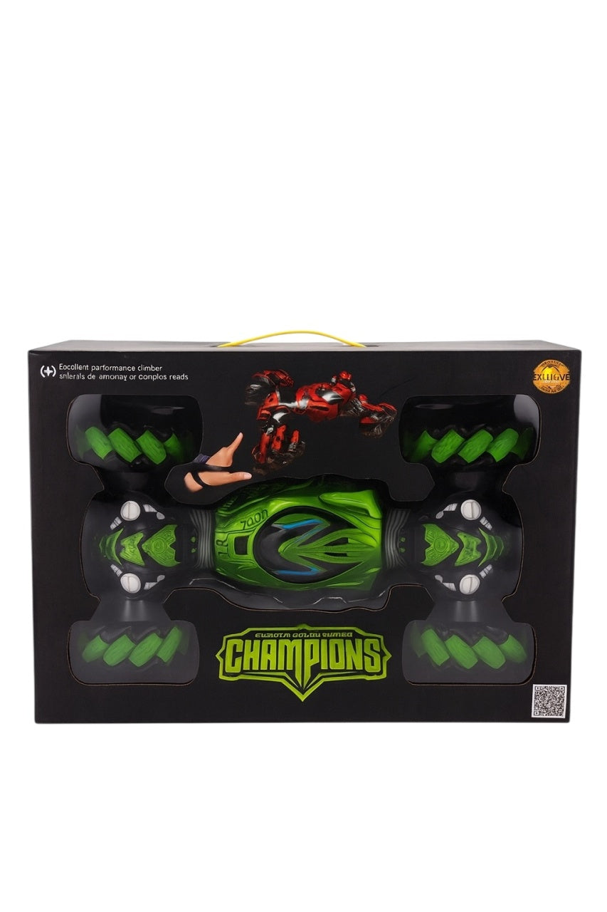 Masina Acrobatica Champions 47 cm, 4x4, Rotire 360 , Off-Road, Verde