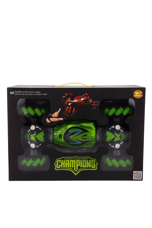 Masina Acrobatica Champions 47 cm, 4x4, Rotire 360 , Off-Road, Verde