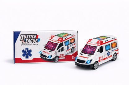 Masina ambulanta duba cu lumini 3D si sunet, City Rescue Team 14 cm