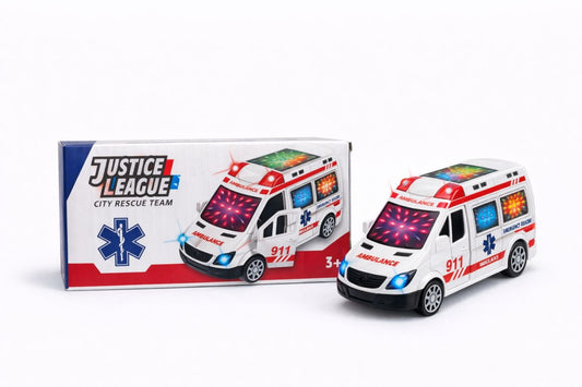 Masina ambulanta duba cu lumini 3D si sunet, City Rescue Team 14 cm