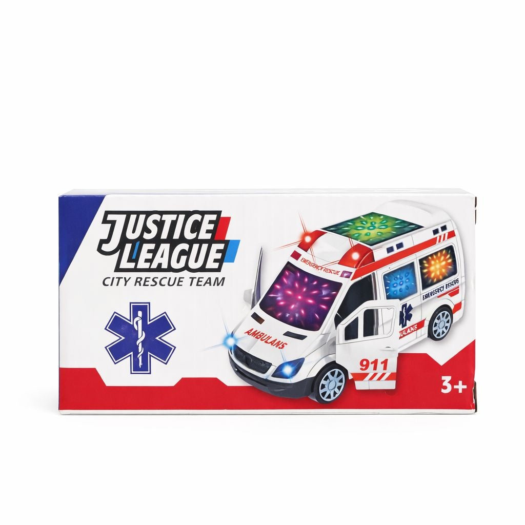 Masina ambulanta duba cu lumini 3D si sunet, City Rescue Team 14 cm