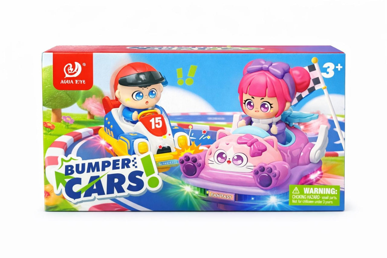 Masina bumper cars fetita, cu lumini si sunet, masinuta interactiva copii 3+