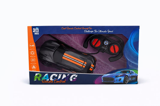 Masina cu telecomanda RC sport design racing negru cu portocaliu/negru cu albastru 30.5x21.5x7.5 cm