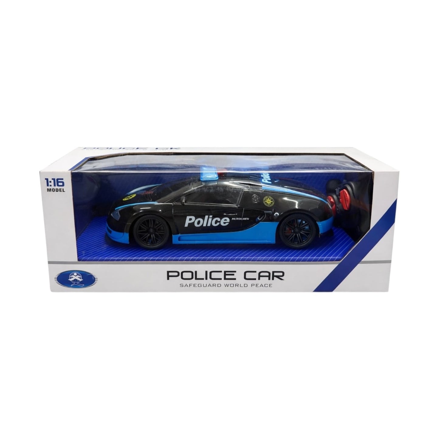 Mașină de Poliție cu Telecomandă, 3.7V, Plastic, Funcții Complete, Dimensiuni 33x13x15.5 cm