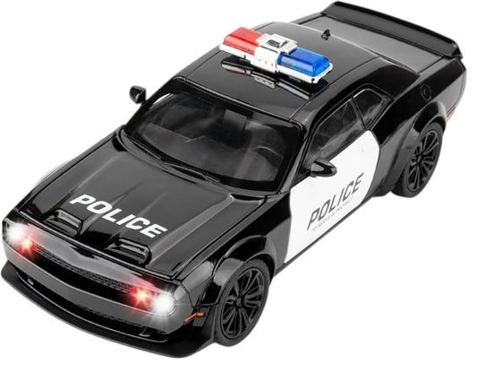 Mașină de poliție din metal cu telecomandă, acumulator, lumini, scara 1:16, 32,5 cm