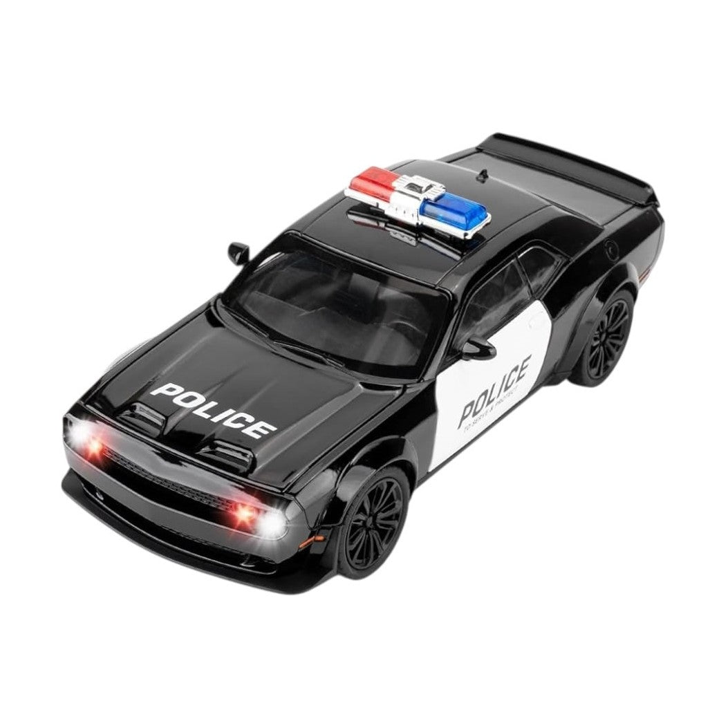 Mașină de poliție din metal cu telecomandă, acumulator, lumini, scara 1:16, 32,5 cm
