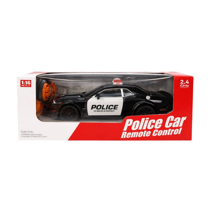 Mașină de poliție din metal cu telecomandă, acumulator, lumini, scara 1:16, 32,5 cm