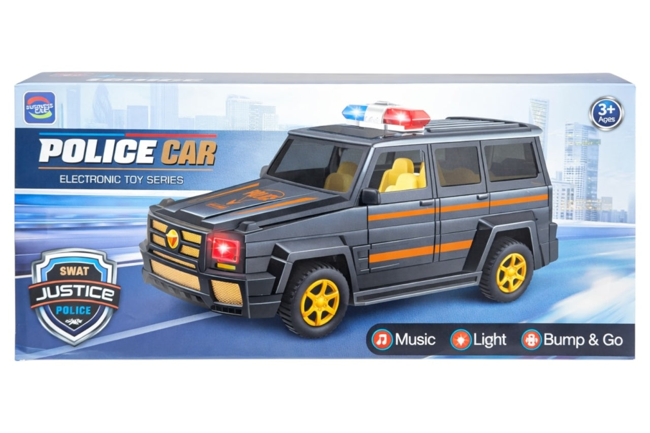 Mașină de poliție interactivă cu lumini și sunete, plastic, 23 cm