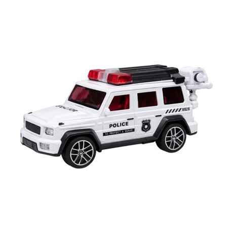 Mașină de Poliție Jucărie cu Putere Fricțiune, Lumini și Sunete, Abur, 21.5cm