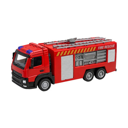 Mașină de pompieri die-cast cu scara, din aliaj de metal, roșie, 14.5 cm