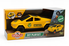 Masina Dino Hunter 26.5x13 cm , Vehicul Jucarie Tip Pickup, DIY Playset, Model Mare pentru Copii 3+