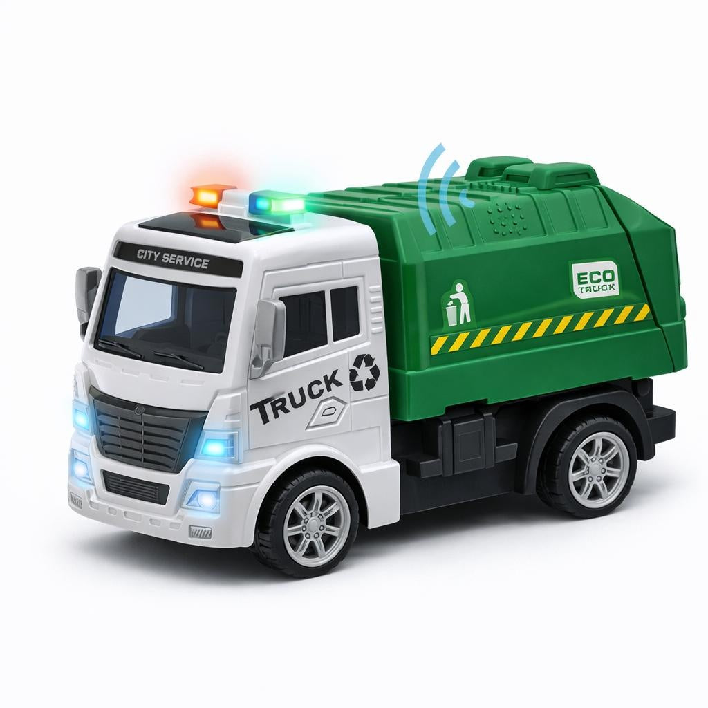 Masina gunoi RC cu lumini si sunet, camion salubritate Eco Truck, copii 3+