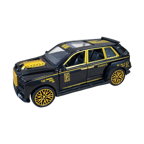 Mașină metalică die-cast, scară 1:28, cu pull-back, uși deschise, lumini și sunete, 17.5x8x9 cm