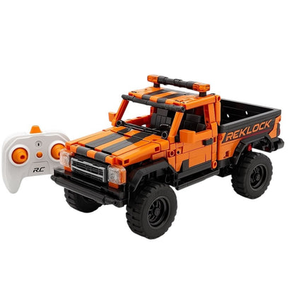 Masina off-road RC din caramizi de construit, pick-up portocaliu 1:16, 443 piese