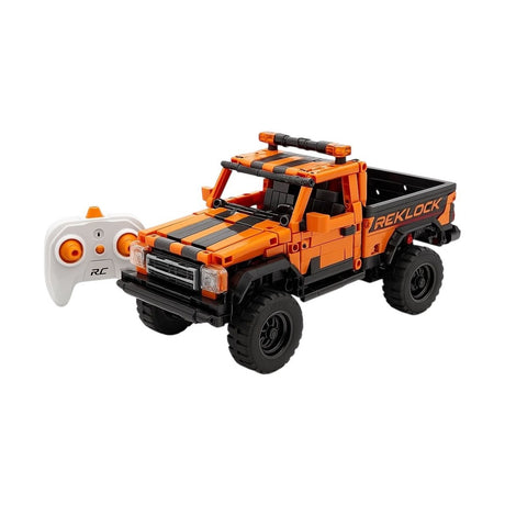 Masina off-road RC din caramizi de construit, pick-up portocaliu 1:16, 443 piese