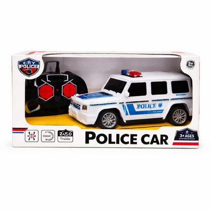 Masina politie cu telecomanda RC, SUV, lumini, control radio, albastru 27x12.5 cm
