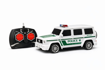Masina politie cu telecomanda RC, SUV, lumini, control radio, verde 27x12.5 cm
