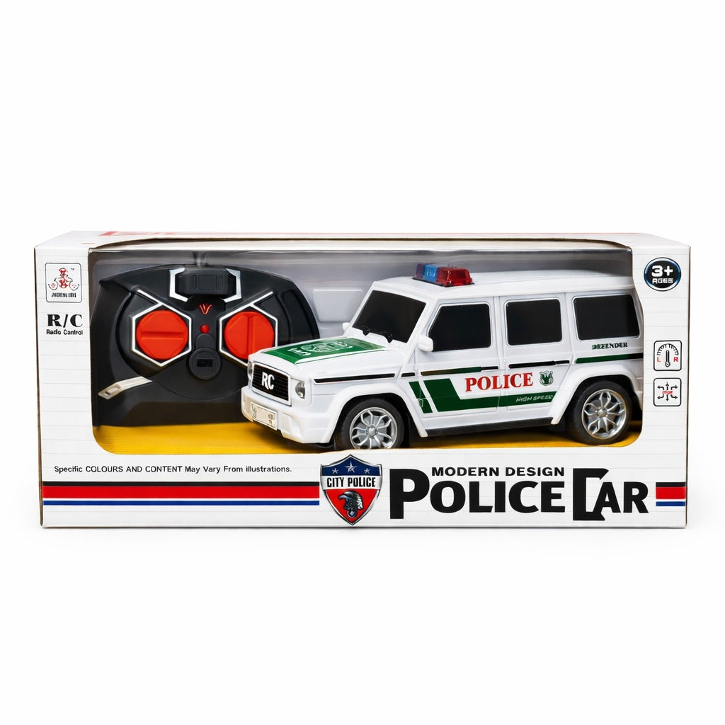Masina politie cu telecomanda RC, SUV, lumini, control radio, verde 27x12.5 cm