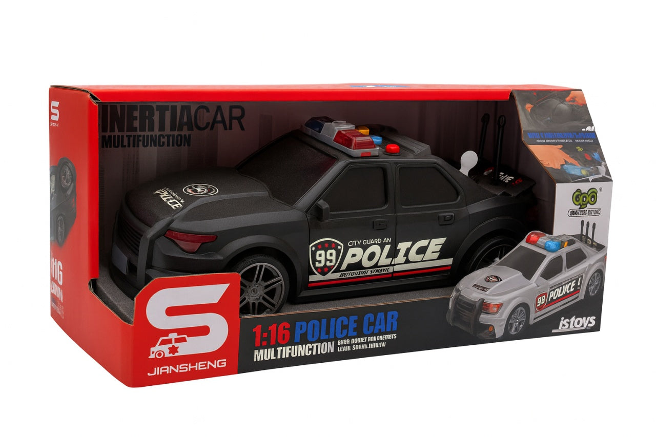 Masina Politie Jucarie 28x13 cm cu Lumini si Sunete , Model 1:16, Multifunction, Fara Baterii Incluse