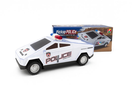 Masina Politie Jucarie Pickup 17x7 cm cu Lumini si Sunete , Model Modern, Roti Libere