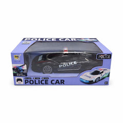 Masina politie RC neagra cu capota spate deschidere, lumini sunet, 2.4GHz, acumulator