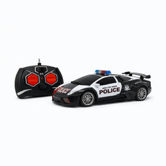 Masina politie RC sport cu telecomanda, lumini, design modern, negru 27x10 cm